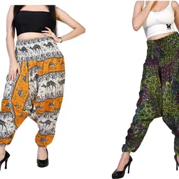 fusfus Printed Rayon Women Harem Pants-picture-28