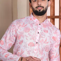 koshin Men Pure Linen Kurta Pyjama Set-picture-23