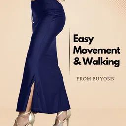 BuyOnn Slim Saree Shapewear Petticoat Blue Lycra Blend Petticoat image 4