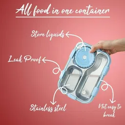 evara international Lunch Box for Kids Compartment Insulated Stainless Steel Tiffin Box for KID_L316 3 Containers Lunch Box image 5