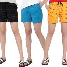 myo Pack of 3 Printed Women Multicolor Regular Shorts-picture-33
