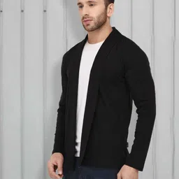 metronaut Men Straight Full Sleeve Black Shrug image 4