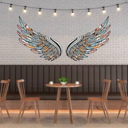 design decor 45.72 cm Wings Wall Sticker For Cafe & Restaurant Self Adhesive Sticker-picture-15