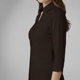 prieto Women Regular Fit Solid Button Down Collar Formal Shirt image 2