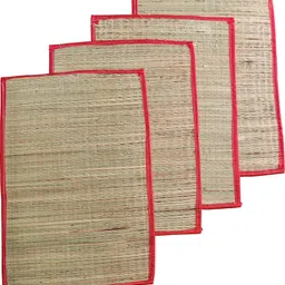 pooja ghar Organic Handmade Kusha Grass Mat Eco-Friendly Chatai Assan for Pooja Sitting Mat (18*23) (Pack of 4) Prayer Kit-picture-15