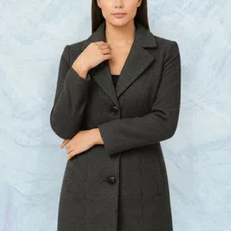 Women Solid Double Breasted Casual Blazer-image-70