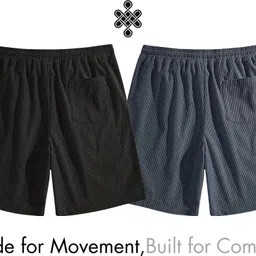 sti Pack of 2 Solid Men Multicolor Regular Shorts image 3