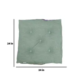 weave abode Green Solid Cotton 24 x 24 Inches Floor Cushion image 2