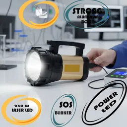 apexbeam High Power LED Torch with Long Range Focus and Quick Recharge System 10 hrs Torch Emergency Light image 5