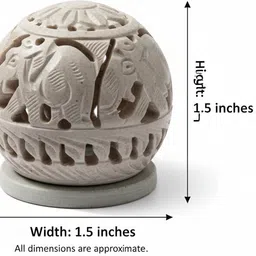 shree siddha Handcrafted Marble Jaali Ball Tealight Holder Grey Marble Table Lantern image 3