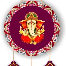 glpri Lord Ganesha Wooden Wall Hanging Decorative Items for Home-picture-21