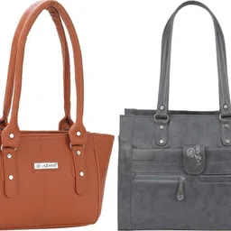 Women Tan, Grey Shoulder Bag-image-60