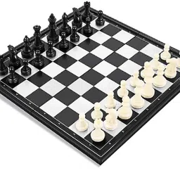 n2k2 enterprise Folding Chess Board Set Magnetic Travel Shatranj Game Educational Toys for Kids and Adults (12 X 12 Inches) (Black) Educational Board Games-picture-16