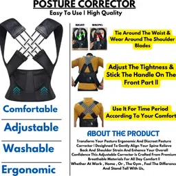 rapid Neoprene Posture Corrector Belt For Men & Women | Shoulder, Back Support Belt Shoulder Support image 2