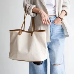 liziqi Beige Women Shoulder Bag Trendy korean tote Bags for women image 2