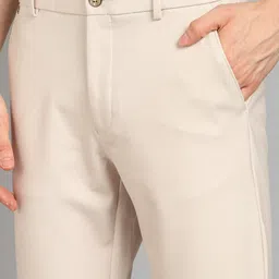 killer Men Slim Fit Cream Lycra Blend Trousers image 5