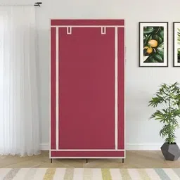 huenish Portable Fabric Wardrobe | Non-Woven Cloth Almirah with Sturdy Metal Frame PP Collapsible Wardrobe image 4