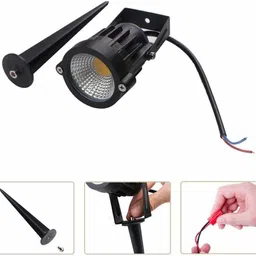 jard enterprise 3 Watt Waterproof Spike LED Garden Light Black Body and White color Pack of 01 Post Light Outdoor Lamp image 3