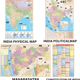 smartbookspublishers Maharashtra Political Map with Indian Political & Physical Map and Constitution of India (English) for Students. Useful in Schools and Competitive Exams Paper Print (28 inch X 40 inch & 23 inch X 36 inch, ROLLED) Paper Print-picture-17