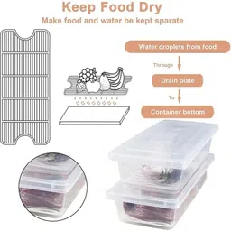 stardot Plastic Plastic Fridge Organizers Storage Box Freezer Containers Food Basket pack of 6 Storage Basket image 2
