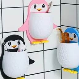 webdealz Plastic Penguin Design Wall Mounted Storage Organizer for Bathroom/Kitchen Etc x3.472 Storage Basket image 4