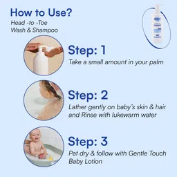 gentle touch Baby Head-to-Toe Wash & Shampoo|Tear-Free, Sulfate-Free Cleanser|pH 5.5 image 4