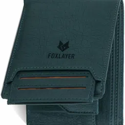 foxlayer Men Casual, Ethnic, Evening/Party, Trendy, Formal Green Artificial Leather Wallet image 1