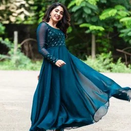 nejadhari tax Georgette Stitched Anarkali Gown image 2