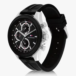 Tommy Hilfiger Multifunction Black Dial Black Silicone Strap Analog Watch - For Men TH1792082 image 3