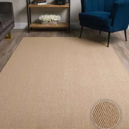 Ecru Wool & Jute Abstract 7' x 5' Hand Woven Carpet By Kaleen India image 1