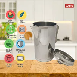 sahu 2 L Stainless Steel Water Jug image 2