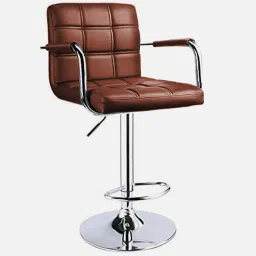 furniturstation Enn Leatherette Bar Stool In Brown Colour With Swivel image 3