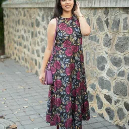 saral Printed Cotton Blend Stitched Anarkali Gown image 4