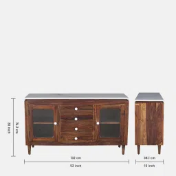 woodsworth from pepperfry Amalfi Sheesham Wood Sideboard In Provincial Teak Finish image 2
