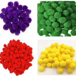 morel DARK PURPLE DARK GREEN RED YELLOW POM BALL 2CM USED IN ART & CRAFT TOTAL 200-picture-21