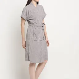 creeva Grey Free Size Bath Robe image 3