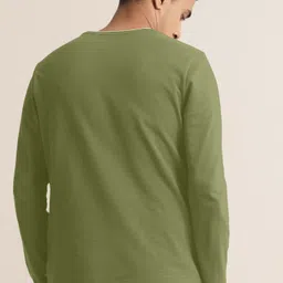 metronaut Self Design Men Round Neck Polycotton Light Green T-Shirt image 2