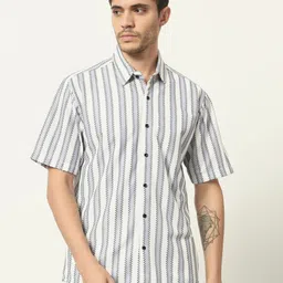 woxen Men Regular Fit Striped Casual Shirt-picture-16