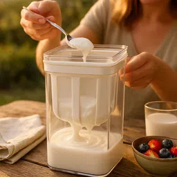 freek Yogurt Maker & Hung Curd Maker | Fine Mesh Strainer with Lid – 1100ml Yogurt Maker-picture-36
