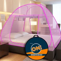supreme on Polyester Adults Washable Wave Pattern for Double Bed, 6.5 Feet x 6.5 Feet Premium Machardani Mosquito Net-picture-12