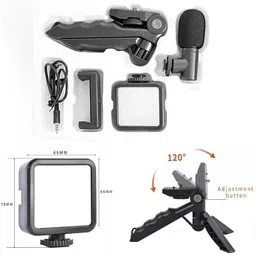 SANNO WORLD Vlogging Kit Living Streaming Equipment with Shotgun Mic 49 LED Light Tripod Kit Tripod Kit, Monopod Kit image 4