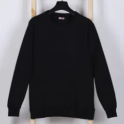 inkkr Men Solid Round Neck Cotton Blend (250 gsm) Black T-Shirt-picture-22