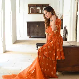 palki fashions Women Viscose Rayon Kurta Sharara Dupatta Set image 5