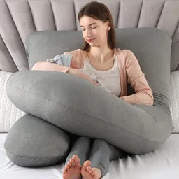 mojo Microfibre Pregnancy Pillow Pack of 1 Solid J SHAPE image 3