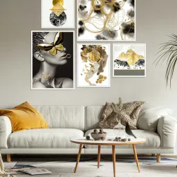 art street The Ancient Form Multicolour Canvas People and Places Art Print Set of 5 image 1