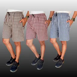 mj fashion Pack of 3 Checkered Men Boxer-picture-44