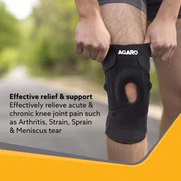 agaro Knee Brace With Side Stabilizers & Patella Gel Pads, Knee Support image 2