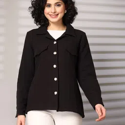 pluss Women Solid Single Breasted Casual Blazer-picture-32