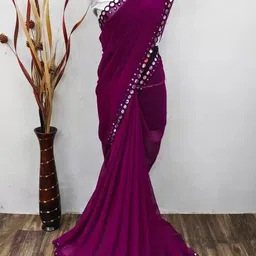 fabwell Unstitched Georgette Blouse Material Solid, Embellished-picture-10