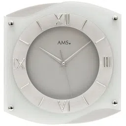 ams clocks Silver Round Analog Modern Clock With Quartz Movement image 4